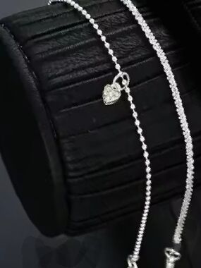 Delicate Heart Charm Silver Bracelet - Elegant Women's Jewelry